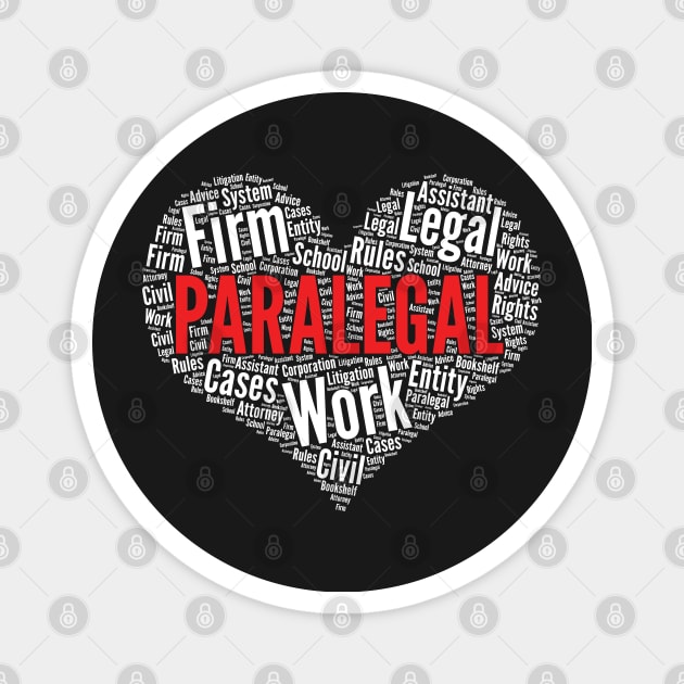 Paralegal Heart Shape Word Cloud Design product Magnet by theodoros20